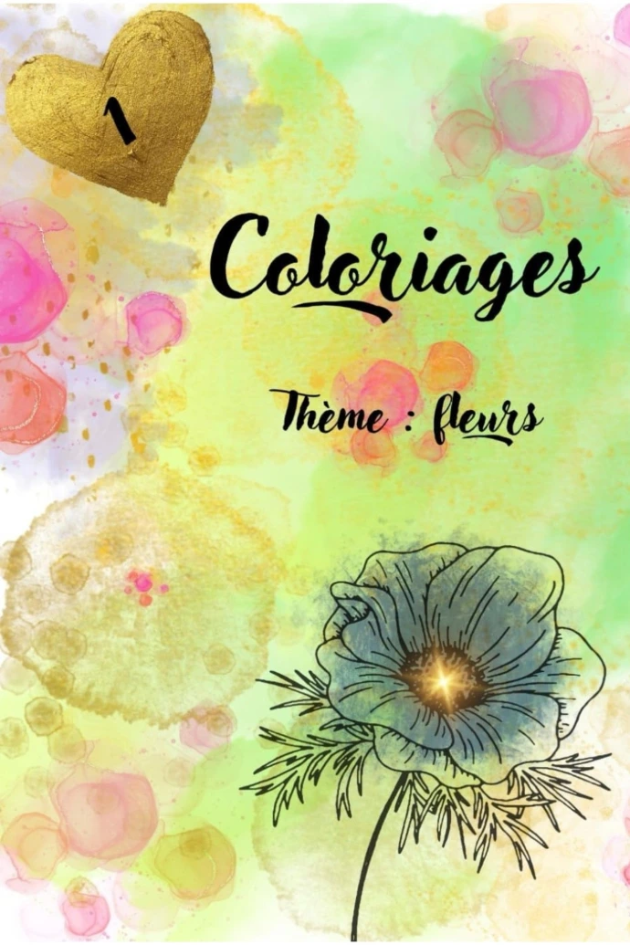 Livre carnet de coloriages Fleurs Laurie Rousseau